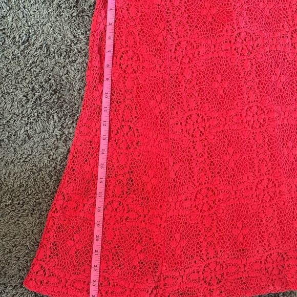 Free People Vibrant Red Lace Mini Dress Size M - Picture 10 of 12